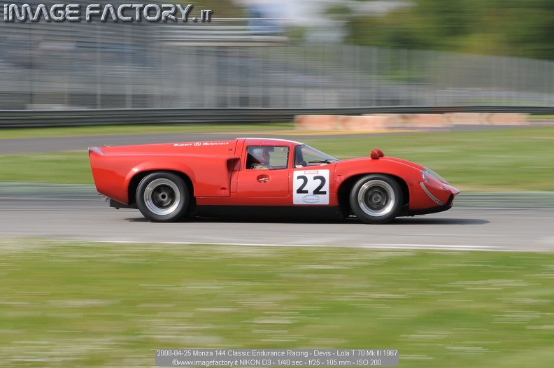 2008-04-25 Monza 144 Classic Endurance Racing - Devis - Lola T 70 Mk III 1967.jpg